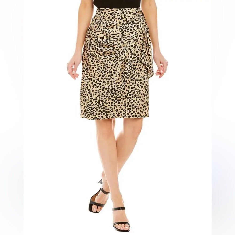 Hugo Boss Vendina Leopard Print faux wrap Pencil midi 10 acetate viscose Skirt